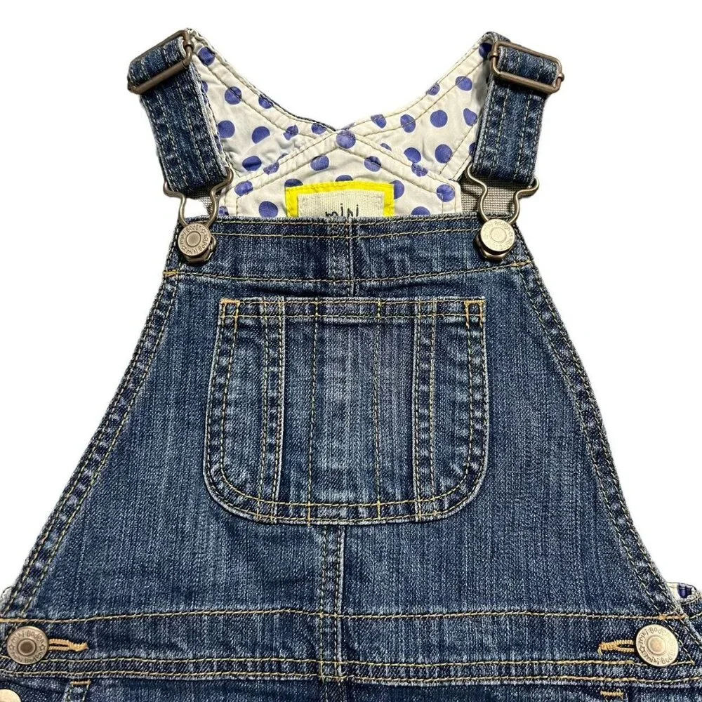 Mini Boden 3-4Y Denim Heart Pocket Overall Dress